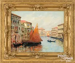 Venetian scene by Karl Kaufmann, oil on canvas, sold Oct 2026