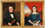 portraits of a sea captain and his wife by Daniel Lamont, ca. 1840, oil on canvas, offered Oct 2026