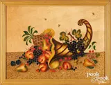 theorem of a cornucopia of fruit by David Y. Ellinger, oil on velvet, sold Oct 2026