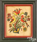 fraktur with distelfinks by David Y. Ellinger, watercolor, sold Oct 2026
