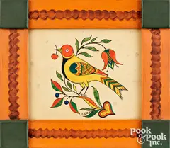 fraktur with distelfink by David Y. Ellinger, watercolor, sold Oct 2026