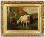 landscape with cows by David E. Bechtel, oil on canvas, sold Aug 2026