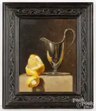 still life by William Ewing III, oil on board, sold Aug 2026