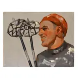 unmounted by Frank Follmer, oil on canvas, Skier, circa 1930's, sold Aug 2023