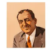 Untitled by Frank Follmer, oil on canvas laid on board, Babe Ruth in a Suit, circa 1930's, offered Aug 2023
