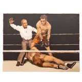 Untitled by Frank Follmer, oil on canvas laid on board, Knockout, circa 1930's, sold Aug 2023