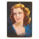 Untitled by Frank Follmer, pastel on board, Portrait of a Lady, circa 1930's, offered Aug 2023