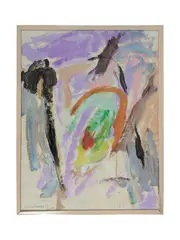 Untitled (Dec 59) by Herman Cherry, 1959, oil on paper, sold Nov 2018