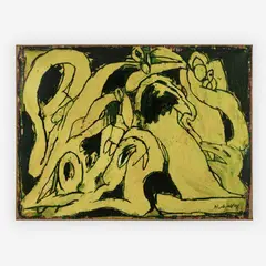 L'Oreille interne by Pierre Alechinsky, 1978, acrylic on paper laid down on canvas, sold Jun 2019