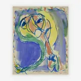 Aquarelle B by Pierre Alechinsky, 1974, watercolor, sold Jun 2019