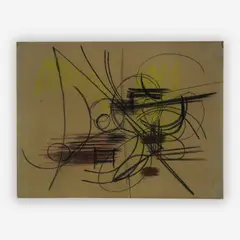 Abstract Composition by Hans Hartung, 1947, pastel on paper, sold Jun 2019