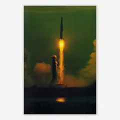 APOLLO - 11, 9:32 A. M. 7-16-69 MAIDEN VOYAGE TO THE MOON by Hiro, 1969, dye transfer print , flush-mounted to stretched canvas, sold Jun 2019