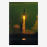 APOLLO - 11, 9:32 A. M. 7-16-69 MAIDEN VOYAGE TO THE MOON by Hiro, 1969, dye transfer print , flush-mounted to stretched canvas, sold Jun 2019