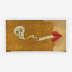 Lips with smoke by Milan Kunc, 1993, oil on canvas, sold Jun 2019