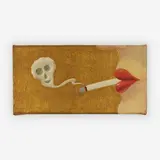 Lips with smoke by Milan Kunc, 1993, oil on canvas, sold Jun 2019