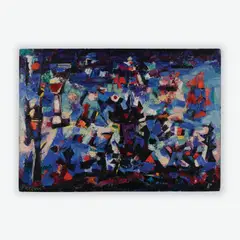 Storm Composition #3 by Abraham Rattner, 1955, oil on masonite, sold Jun 2019
