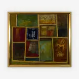 Containment by Carolyn Plochmann, 1992, acrylic on board, sold Jun 2019