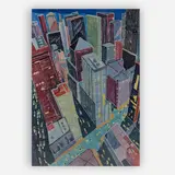 City Evening by Aline Feldman, 1990, woodcut, sold Jun 2019