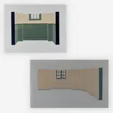 Interior walls (2 works) by Alan Herman, 1980, aquatint, sold Jun 2019