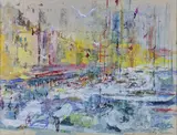 Saint Tropez by LeRoy Neiman, mixed media, sold Feb 2019