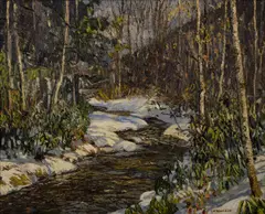 Woodland Brook by Edward Willis Redfield, oil on canvas, sold Feb 2019