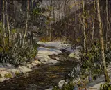 Woodland Brook by Edward Willis Redfield, oil on canvas, sold Feb 2019