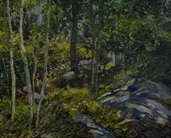 Summer Woodland by Edward Willis Redfield, oil on canvas, sold Feb 2019