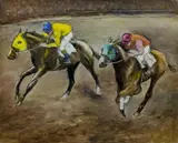 Untitled (race track) by Pál Fried, oil on canvas, sold Feb 2019