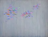 Colors on Blue by Robert Goodnough, oil and acrylic on canvas, sold Feb 2019