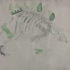 Untitled (Dinosaur) by Mary Frank, watercolor and ink, sold Feb 2019