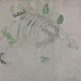 Untitled (Dinosaur) by Mary Frank, watercolor and ink, sold Feb 2019