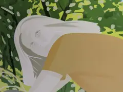 Bicyling in Central Park by Alex Katz, 1983, lithograph, sold Apr 2019