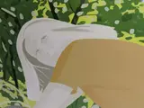 Bicyling in Central Park by Alex Katz, 1983, lithograph, sold Apr 2019