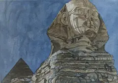 The Sphinx by Philip Pearlstein, 1979, aquatint, sold Apr 2019