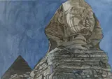 The Sphinx by Philip Pearlstein, 1979, aquatint, sold Apr 2019