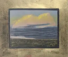 Untitled by John Beerman, 1989, etching and aquatint and gold leaf, sold Apr 2019