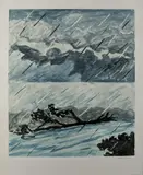 Storm Flood II (Rain II) by Richard Bosman, 1987, monoprint, sold Apr 2019