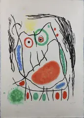 Le Grand Duc I by Joan Miró, 1965, etching and aquatint, sold Apr 2019