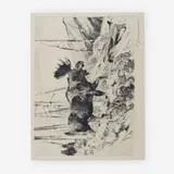 The Traveler by Carl Rungius, etching and dry point, sold Jul 2019