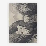 Goats by Carl Rungius, etching and drypoint, sold Jul 2019