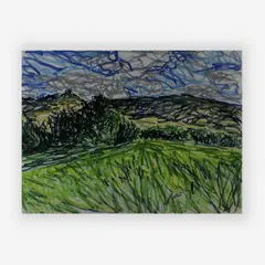 Wyoming Evening #14 by Sandy Walker, 1987, oil pastel on paper, sold Jul 2019
