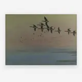 Geese in flight by George Edward Lodge, watercolor & gouache, sold Jul 2019