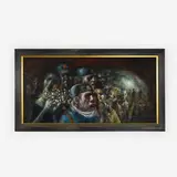 Coal Mine Banquet by Noel Rockmore, 1964, oil on masonite, sold Jul 2019