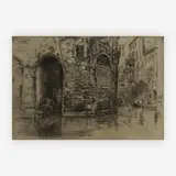 The Two Doorways, from first Venice Set by James Abbott McNeill Whistler, 1879, etching with drypoint on laid paper, sold Jul 2019