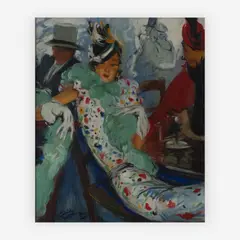 Au Bar by Jean-Gabriel Domergue, oil on canvas, sold Jul 2019