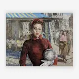 Maxine, Cafe de la paix by Pál Fried, oil on canvas, sold Jul 2019