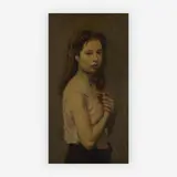 Portrait of a girl by Raphael Soyer, 1941, oil on board, sold Jul 2019
