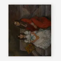 Portait of two sisters by Arbit Blatas, oil on canvas, sold Jul 2019