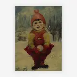 Snow Man by Philip Evergood, 1945, oil on board, sold Jul 2019
