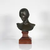 Bust of a Woman by Alexandre Falguière, bronze with marble plinth, sold Jul 2019
